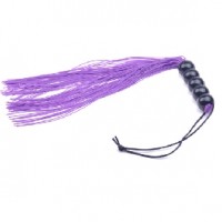 Mask, Wrist Cuffs and Whip Restraint Set Lace Purple and Black